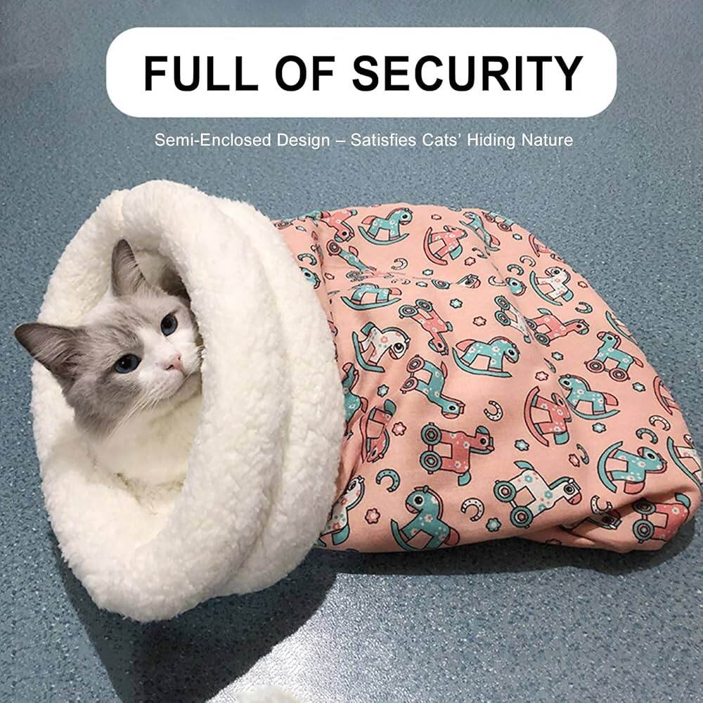 Picture of Comfortable Cat Sleeping Bag – Soft Warm Closed Cat Bed, Funny Tunnel Pet Lovely Nest for Cats (2.5–7kg) Pet Supplies - Multicolor