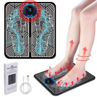 Picture of EMS Foot Massage Mat Automatic Electric Physiotherapy Tens Massager Relax 9 Gear - Black