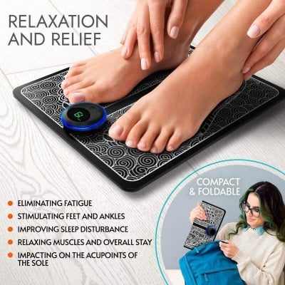Picture of EMS Foot Massage Mat Automatic Electric Physiotherapy Tens Massager Relax 9 Gear - Black