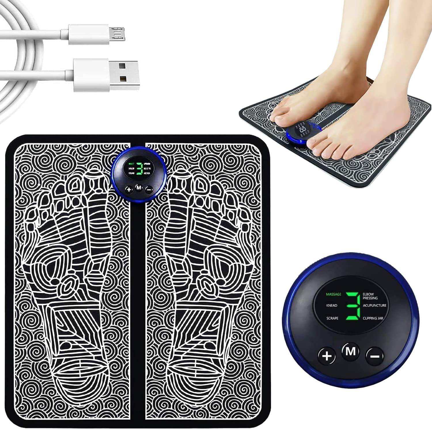 Picture of EMS Foot Massage Mat Automatic Electric Physiotherapy Tens Massager Relax 9 Gear - Black