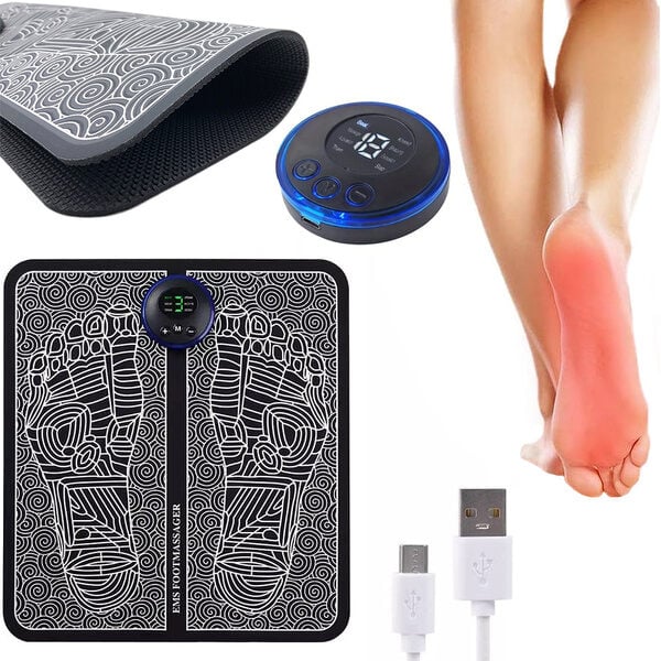 Picture of EMS Foot Massage Mat Automatic Electric Physiotherapy Tens Massager Relax 9 Gear - Black