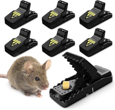 Picture of Mouse Killer Trap Indoor Rat Trap For House & Kitchen| Reusable Easy Mouse Catcher(5×3×3 inches) - Black