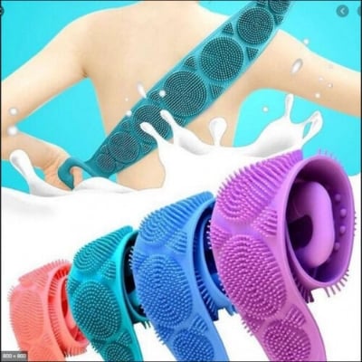 Picture of 1pcs Silica Gel Bath Towel Back Strip Belt Bathroom Equipment Back Strip Belt Bathroom Tools - bath sponge - Multicolor