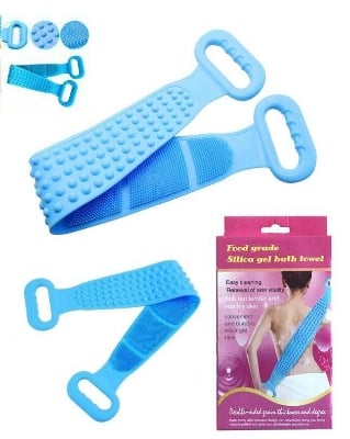 Picture of 1pcs Silica Gel Bath Towel Back Strip Belt Bathroom Equipment Back Strip Belt Bathroom Tools - bath sponge - Multicolor