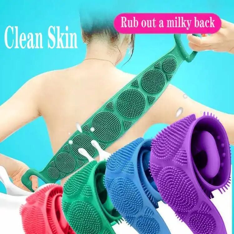 Picture of 1pcs Silica Gel Bath Towel Back Strip Belt Bathroom Equipment Back Strip Belt Bathroom Tools - bath sponge - Multicolor