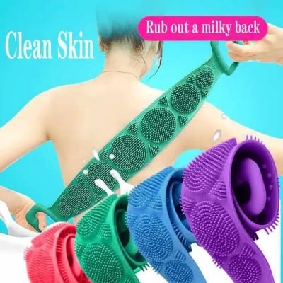 Picture of 1pcs Silica Gel Bath Towel Back Strip Belt Bathroom Equipment Back Strip Belt Bathroom Tools - bath sponge - Multicolor