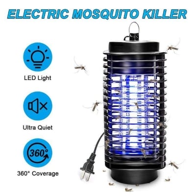 Picture of Electric Mosquito and Insect killer lamp - Electronic LED Mosquito Killer Lamp Bug Zapper Gnat Mosquito Trap UV light Eco - Friendly Baby Mosquito Insect Repellent Lamp Killing Mosquitoes Night Lamp - Black