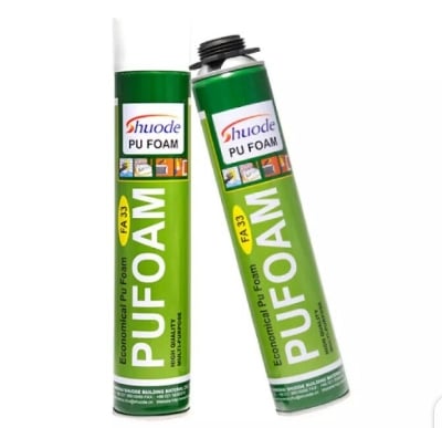 Picture of Shuode Multipurpose FA33 Expanding Spray Waterproof PU Foam Polyurethane Sealant - 750 ml - Double Side Tape - Green