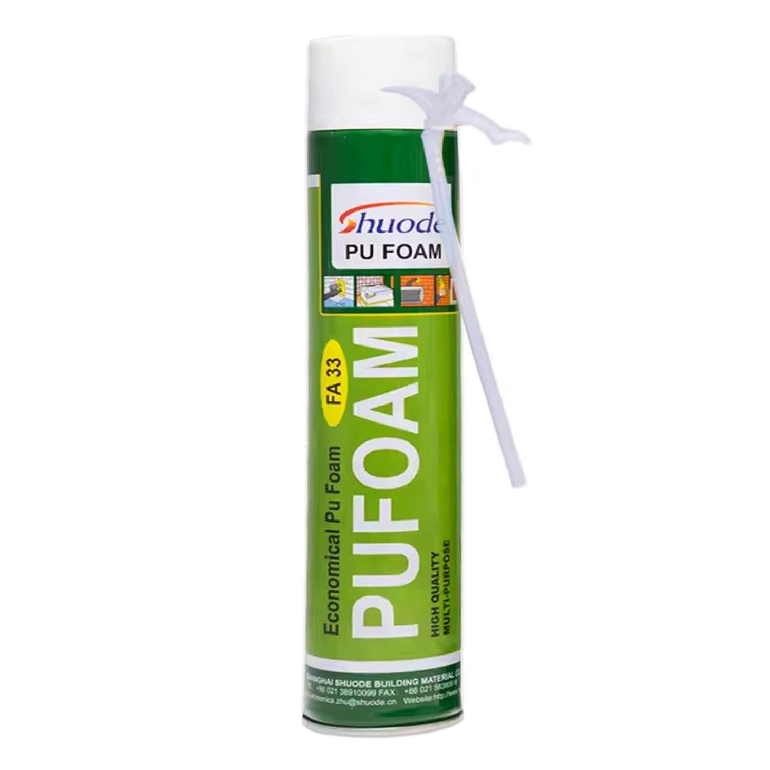 Picture of Shuode Multipurpose FA33 Expanding Spray Waterproof PU Foam Polyurethane Sealant - 750 ml - Double Side Tape - Green
