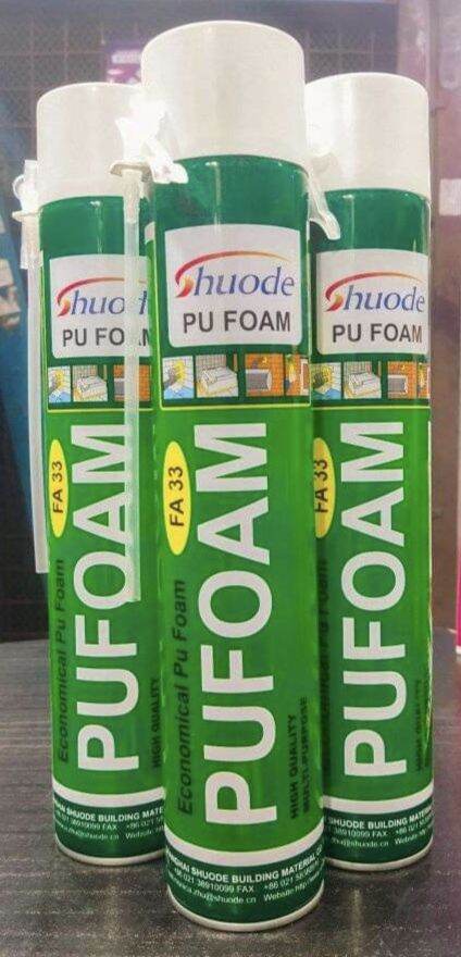 Picture of Shuode Multipurpose FA33 Expanding Spray Waterproof PU Foam Polyurethane Sealant - 750 ml - Double Side Tape - Green