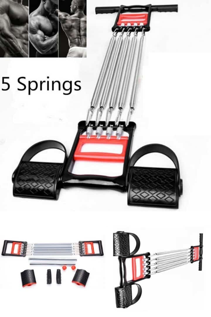 Picture of Multifunctional Chest Pull Expander 5 Spring Chest Pull 3 in 1 Strengthen Your Upper Body Offering A Versatile And Effective Workout - Black