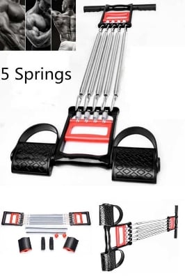 Picture of Multifunctional Chest Pull Expander 5 Spring Chest Pull 3 in 1 Strengthen Your Upper Body Offering A Versatile And Effective Workout - Black