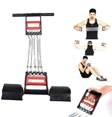 Picture of Multifunctional Chest Pull Expander 5 Spring Chest Pull 3 in 1 Strengthen Your Upper Body Offering A Versatile And Effective Workout - Black