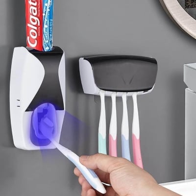 Picture of Automatic Toothpaste Dispenser with Toothbrush Holder Smart Brush Organizer Modern - Flashbuy Deals - Multicolor