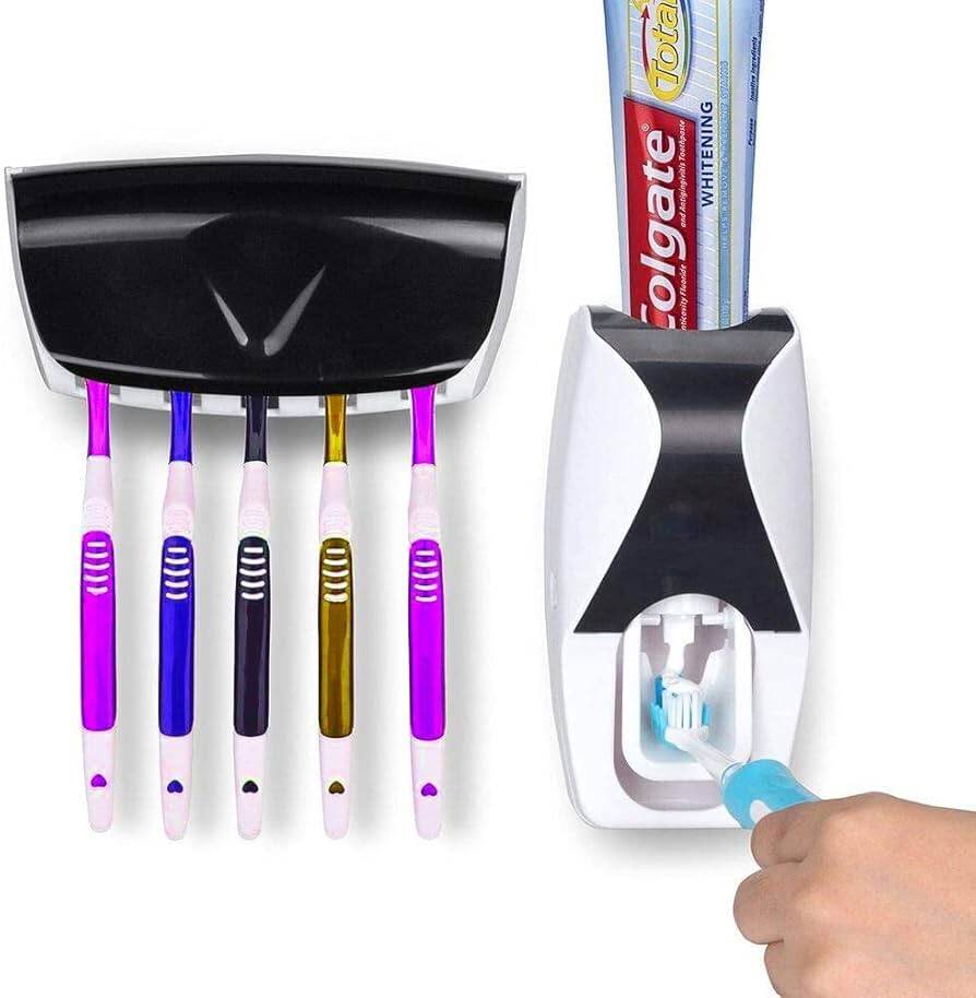 Picture of Automatic Toothpaste Dispenser with Toothbrush Holder Smart Brush Organizer Modern - Flashbuy Deals - Multicolor