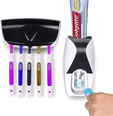 Picture of Automatic Toothpaste Dispenser with Toothbrush Holder Smart Brush Organizer Modern - Flashbuy Deals - Multicolor