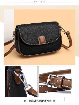 Picture of Stylish/ Fashionable Women/ Girls PU Leather Handbags Women Fashion Crossbody Messenger Bags Luxury Purses And Handbags(maroon, Black color)