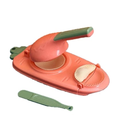 Picture of 2 in 1 Magic Dumpling Maker Premium Quality Pitha Maker Momo Maker Diy Kit Wrapper Presser Mini Size Manual Labor Machine Dough Pressing Tools Kitchen Pastry Baking Gadgets - Multicolor