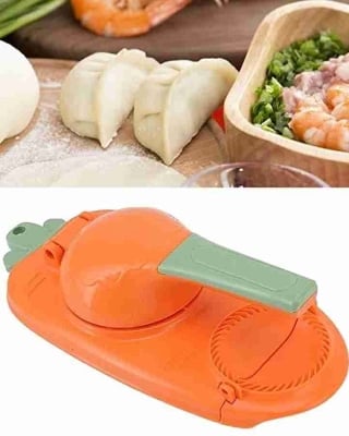 Picture of 2 in 1 Magic Dumpling Maker Premium Quality Pitha Maker Momo Maker Diy Kit Wrapper Presser Mini Size Manual Labor Machine Dough Pressing Tools Kitchen Pastry Baking Gadgets - Multicolor