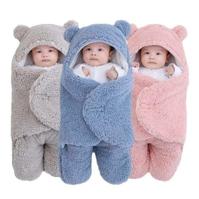 Picture of Winter Baby Blanket for {0 - 6} Months Newborn Baby Sleeping Bag Blanket Infant For Boys and Girls (78cm (width) *62 (length) cm, - 1 piece) Premium Quality Baby Blanket Soft Woolen Blanket For Kids Multicolor - Multicolor
