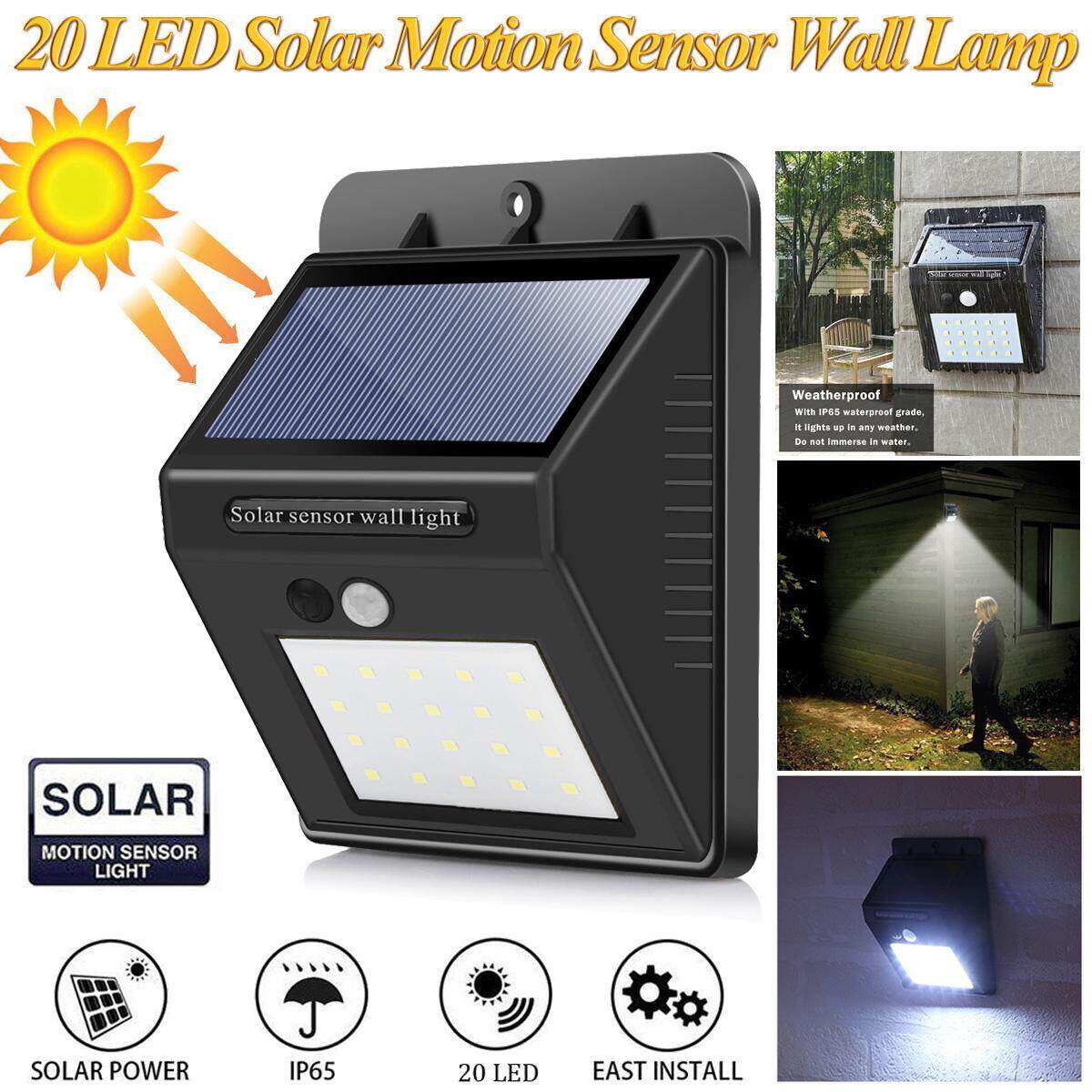Picture of Solar Power 30 Led Pir Motion Sensor Wall Light Automatic Light For Outdoor or Camp Site Light Waterproof Outdoor Path Yard Garden Security Lamp 18650 Battery Powered - Black