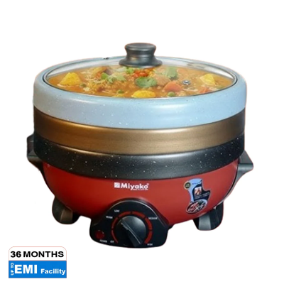 Picture of Miyako Multifunctional 3.5Ltr Electric Curry Cooker 3 Pot With 3 Glass Lid-MC-400T 