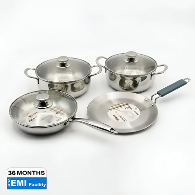 Picture of Kiam Premium Natural Tri-Ply Stainless Steel-7Pcs Cookware Set