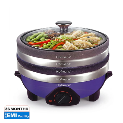 Picture of Hofmans 6Ltr Inverter Electric Multi Cooker With 4 Pot And 4 Glass Lid -STI-MC-10