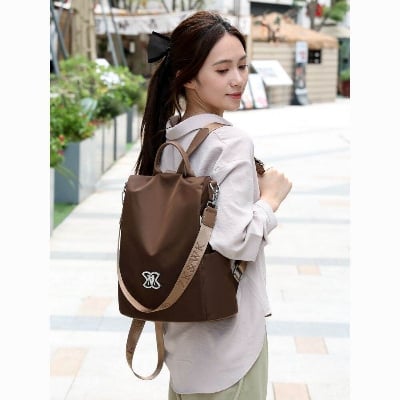 Picture of Women Large Capacity Outdoor Tote Bag ( coffee/ brown ) Modern Fashion Women Nylon Zipper Backpack Multi - pocket Large Capacity School Bag Size Can Easily Accommodate Books Lunch Box Bag Casual Shoulder Bags for Teenagers Girls - Brown