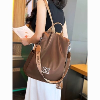 Picture of Women Large Capacity Outdoor Tote Bag ( coffee/ brown ) Modern Fashion Women Nylon Zipper Backpack Multi - pocket Large Capacity School Bag Size Can Easily Accommodate Books Lunch Box Bag Casual Shoulder Bags for Teenagers Girls - Brown