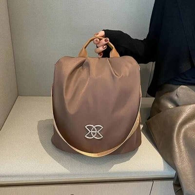 Picture of Women Large Capacity Outdoor Tote Bag ( coffee/ brown ) Modern Fashion Women Nylon Zipper Backpack Multi - pocket Large Capacity School Bag Size Can Easily Accommodate Books Lunch Box Bag Casual Shoulder Bags for Teenagers Girls - Brown