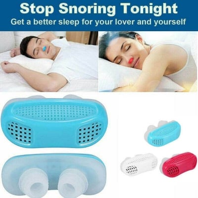 Picture of 2 In 1 Anti Snoring and Air Purifier Silicone Snore Stopper Device Nose Clip Vents - Multicolor
