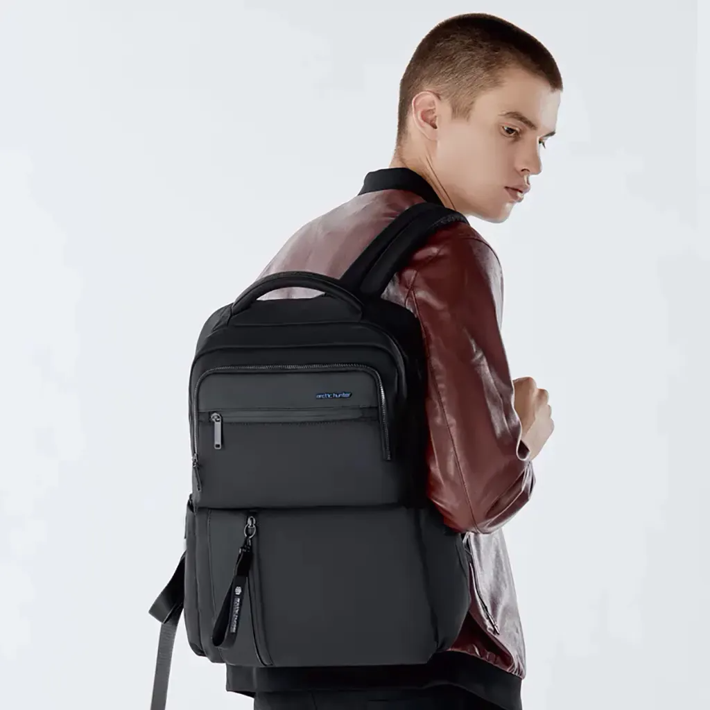Picture of ARCTIC HUNTER 15.6 Inch Anti - Theft Waterproof Oxford Business Laptop And Travel Backpack College Backpack High Capacity Casual Shoulder Bag - Black