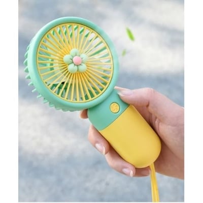 Picture of New Portable Pocket Mini USB Rechargeable Handheld Cooling Fan - 3 Gear Speed Charger Hand Desktop, Table Fan - Multicolor