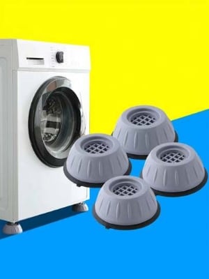 Picture of 4Pcs Anti Vibration Feet Pads Washing Machine Refrigerator Stand Rubber Mat Universal Fixed Non - Slip Dryer Pad Home Appliances - Grey