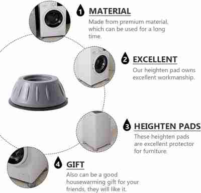 Picture of 4Pcs Anti Vibration Feet Pads Washing Machine Refrigerator Stand Rubber Mat Universal Fixed Non - Slip Dryer Pad Home Appliances - Grey