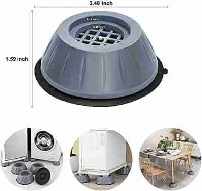 Picture of 4Pcs Anti Vibration Feet Pads Washing Machine Refrigerator Stand Rubber Mat Universal Fixed Non - Slip Dryer Pad Home Appliances - Grey