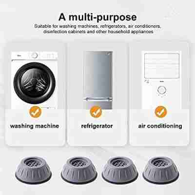 Picture of 4Pcs Anti Vibration Feet Pads Washing Machine Refrigerator Stand Rubber Mat Universal Fixed Non - Slip Dryer Pad Home Appliances - Grey