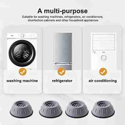 Picture of 4Pcs Anti Vibration Feet Pads Washing Machine Refrigerator Stand Rubber Mat Universal Fixed Non - Slip Dryer Pad Home Appliances - Grey