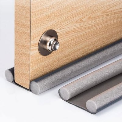 Picture of High Quality Door Draft Stopper Foam 93cm Bottom Sealing Strip Blocker Twin Gap AC Air Dust Dodger Guard Stopper Flexible Insect Protector - Multicolor