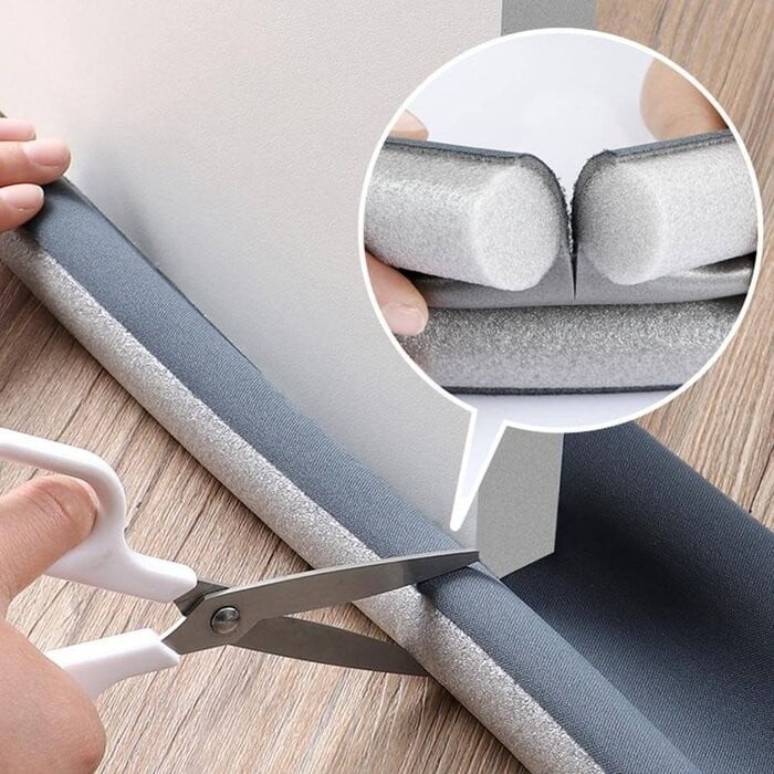 Picture of High Quality Door Draft Stopper Foam 93cm Bottom Sealing Strip Blocker Twin Gap AC Air Dust Dodger Guard Stopper Flexible Insect Protector - Multicolor