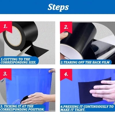 Picture of HA Fast Tape Strong Rubberized Waterproof Tape Super Strong Leaking Water Flex Tape Pipe Repair Strong Waterproof Glue Water - Resistant Belt - 4 Inches*5Feet - Black