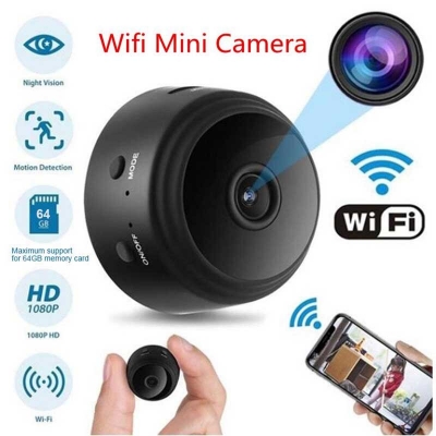 Picture of New A9 Mini WiFi Camera 1080P Full HD Voice Video Security Wireless No Infrared Night Vision Wireless IP Camera Wireless Surveillance Camcorder Equipped with a Built - in 250mAh Battery - Black