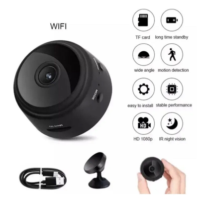 Picture of New A9 Mini WiFi Camera 1080P Full HD Voice Video Security Wireless No Infrared Night Vision Wireless IP Camera Wireless Surveillance Camcorder Equipped with a Built - in 250mAh Battery - Black