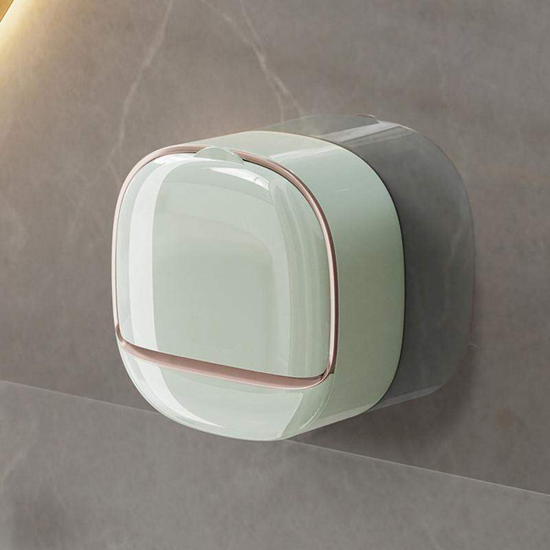 Picture of New Soap Holder With Lid Drain Soap Box Punch - Free Flip - Top Soap Dish Creative Waterproof Storage Rack Bathroom Accessories Punch Unique Model - Multicolor