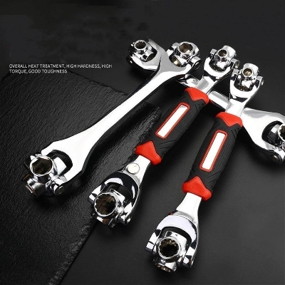 Picture of 48 in 1 Double Head Torque Socket Wrench Spanner 360 Degree Rotation Universal Wrench Handy Adjustable Tool Multi - Function Socket Spanner - Red
