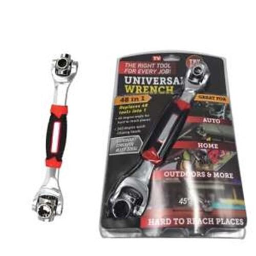 Picture of 48 in 1 Double Head Torque Socket Wrench Spanner 360 Degree Rotation Universal Wrench Handy Adjustable Tool Multi - Function Socket Spanner - Red