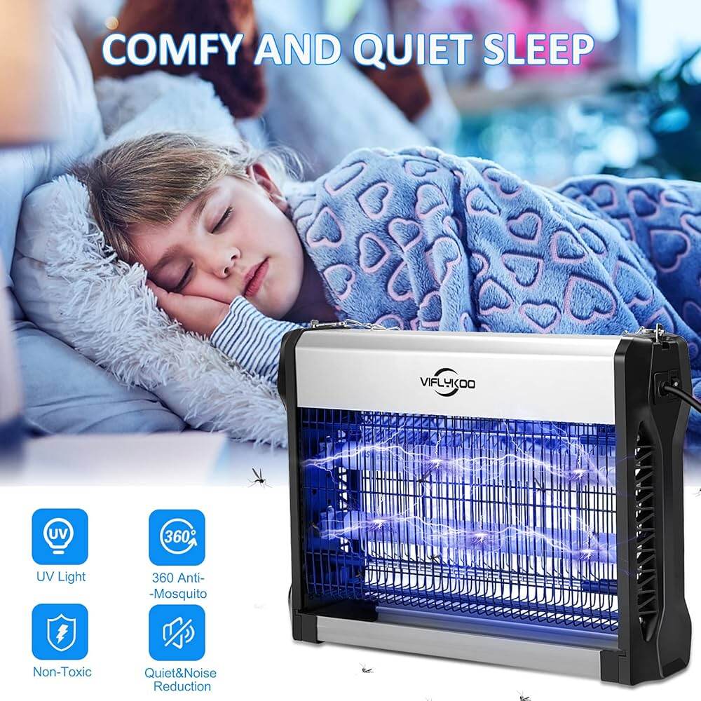 Picture of Electric Pest Killer And Lamp Insect Fly Kill Electric Lamp 20 Watt UV Light 1 Feet - White