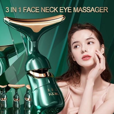 Picture of 3 In 1 Face Massager Lifting Device Neck Facial Eye Massage Face Slimmer EMS Beauty Skin Tightening Wrinkle Anti Aging Face Massager Lifting Device Neck Facial Eye Massage Face Slimmer EMS Beauty Skin Tightening Wrinkle Anti Aging Neck Facial massager