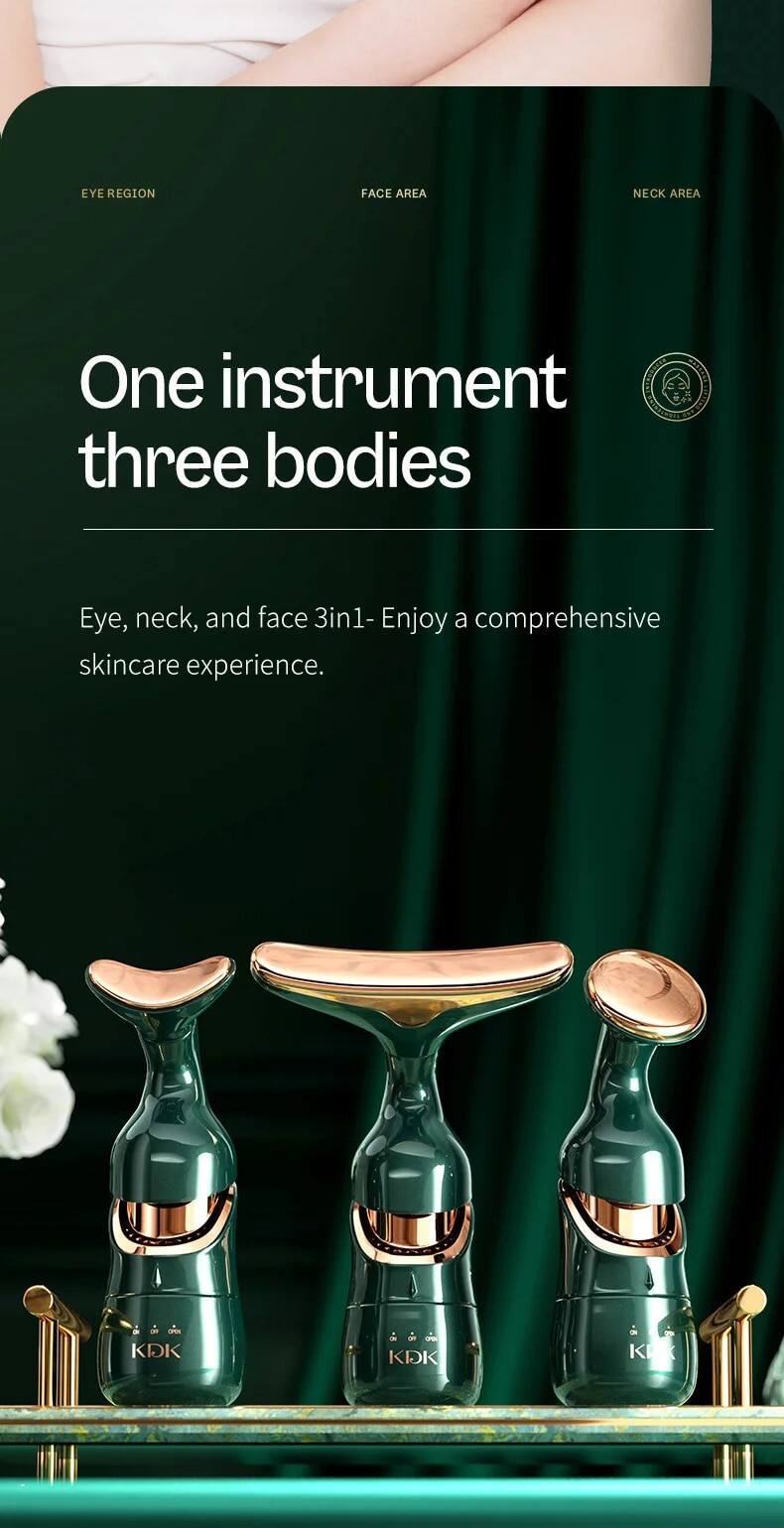 Picture of 3 In 1 Face Massager Lifting Device Neck Facial Eye Massage Face Slimmer EMS Beauty Skin Tightening Wrinkle Anti Aging Face Massager Lifting Device Neck Facial Eye Massage Face Slimmer EMS Beauty Skin Tightening Wrinkle Anti Aging Neck Facial massager